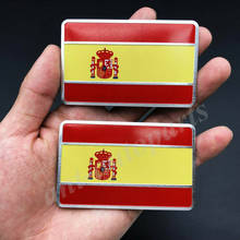 2 emblemas de metal com bandeira espanhola, emblema para carro, adesivo de motocicleta, decalques de carenagem 2024 - compre barato