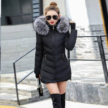 Женская куртка с воротником из искусственного меха енота, длинная куртка на осень и зиму, 2020 2024 - купить недорого
