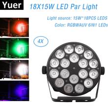 LED Par Light RGBWA-UV 18X15W Disco Wash Light Dj Equipments DMX 512 LED Uplights Stage Lighting Effect Dj Projector Disco Light 2024 - buy cheap