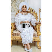 Hfx tecido de renda africano 2021, tecido de renda francesa de alta qualidade, costura de tecidos de renda nigerianos para vestido h4908 2024 - compre barato