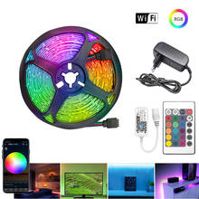 ИК WIFI Светодиодная лента Водонепроницаемая 5 м 15 м 20 м RGB Светодиодная лента светильник 5050 RGB 30 светодиодов/м Гибкий Светильник ing лента контроллер адаптер 2024 - купить недорого