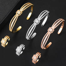 Godki-conjunto de joias com 2 partes da moda, joias para mulheres, zircônio cúbico, cristal, moda feminina 2024 - compre barato