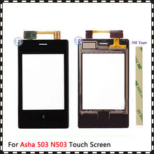 Высокое качество 3,0 "для Nokia Asha 503 N503, сенсорный экран, дигитайзер, датчик, внешнее стекло, панель объектива, черный 2024 - купить недорого