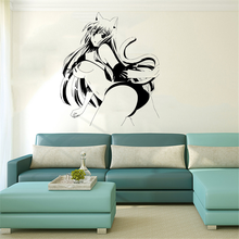 Adesivo de parede de vinil para meninas, decalque de parede sexy de desenhos animados japoneses para anime manga biquíni mural de menina decoração de casa decoração de quarto 2024 - compre barato