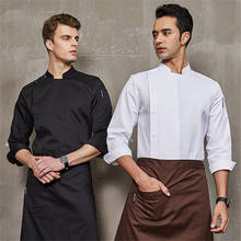 Chaqueta de uniforme de Chef para hombre, abrigo de servicio de comida, ropa de cocinero de manga larga y corta, ropa de trabajo para restaurante Sushi y cocina, novedad 2024 - compra barato