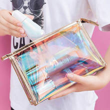 Laser Lady Makeup Bag Transparent TPU Female Storage Bag Waterproof Toiletry Bag Fashion Travel Female Storage Bag 2024 - buy cheap