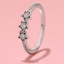 Anel 925 de prata esterlina 925, joia com estrelas celestiais anéis femininos joias sem memória da moda para inverno 2024 - compre barato