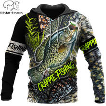 Crappie pesca 3d impressão de moletom, casaco de treino harajuku streetwear outono, blusa unissex, jaqueta casual, roupas plus size kj0115 2024 - compre barato