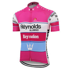 Jersey de ciclismo clásico para hombre, ropa de bicicleta de montaña transpirable, ropa de carreras de alta calidad, color rosa/rojo 2024 - compra barato