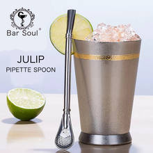 Bar Soul Julep Cocktail Straws Spoon High Quality 304 Stainless Steel Food Grade Drinking Straws Filter Creative Bar Tools 2024 - buy cheap