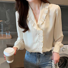 New Ruffles Blouse Women Chiffon Shirt Female Long Sleeve 2020 Spring Tops Casual Woman Clothes Button Blouses Chemisier Femme 2024 - buy cheap