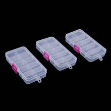 3 x Прямоугольник прозрачный ящик для хранения 10 сетка Пластик Ящик Контейнер для ювелирных бус 2024 - купить недорого