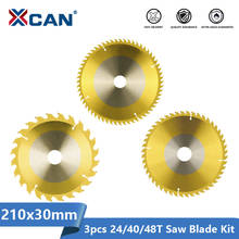 XCAN Saw Blade Titanium Coated TCT Saw Disc 3pcs 210mm 24T,48T,60T Circular Saw Blade Carbide Tipped Wood Cutting Disc 2024 - buy cheap