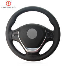 LQTENLEO Black Artificial Leather Car Steering Wheel Cover for BMW 3 Series F30 F31 F34 318i 320i 320d 328i 330i 330e 330d 335i 2024 - купить недорого