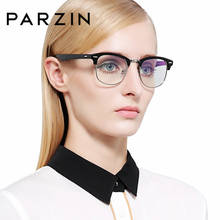 Parzin óculos de miopia quadro plástico titânio prescrição óptica óculos quadro feminino tr90 eyewear 5 cores alta qualidade 5031 2024 - compre barato