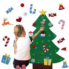 Árbol de Navidad hecho a mano para niños, juguete educativo para colgar en la pared, de fieltro, para entrenamiento del cerebro, novedad 2024 - compra barato