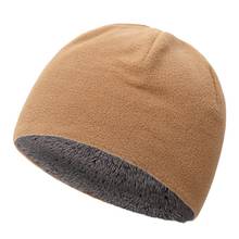 Gorro de lana Unisex invierno cálido terciopelo grueso con capucha gorra a prueba de viento ciclismo deportes correr por montaña gorra 2024 - compra barato