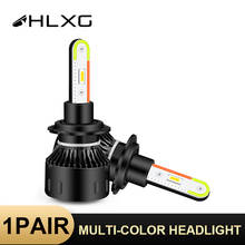 HLXG-bombilla led multicolor para faro delantero de coche, lámpara de 12V con Control por Bluetooth, aplicación RGB, h7, h4, h11, H8, H9, 9005, 9006, HB4, HB3 2024 - compra barato