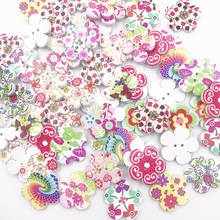 25/50/100pcs Mix White Flowers Wooden Buttons Fit Sewing Scrapbooking decoration 20mm WB739 2024 - buy cheap