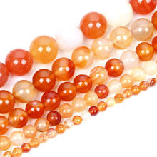 Natural Stone Red Carnelian Agates Smooth Round Beads Charms Beads For Jewelry Making Bracelet DIY 15' Strand 4/6/8/10/12MM 2024 - buy cheap