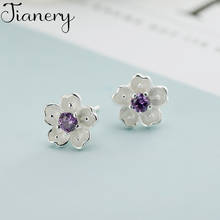 JIANERY Real Pure Silver Color Cheery Flower Earrings For Women Fashion Jewelry Pendientes Brincos Drop Shipping 2024 - buy cheap