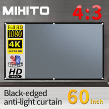 MIXITO Projector Anti-Light Curtain Screen 4:3 60 Inches 3D HD Portable Projection Screen With Holes Outdoor Indoor Enhanced 2024 - buy cheap