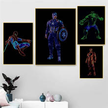 Póster de Graffiti de superhéroes de Los Vengadores de Marvel, pintura en lienzo de Capitán América, Hulk, Iron Man, impresión artística de pared, imagen para decoración del hogar de la habitación 2024 - compra barato