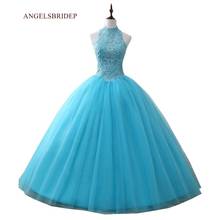 Sexy High-Neck Quinceanera Dresses Ball Gown Sweet 16 Applique Beading Tull Princess Gowns Special Occasion Masquerade Gowns 2024 - buy cheap