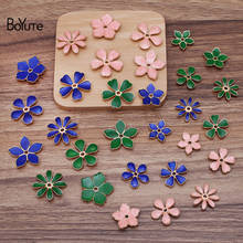 BoYuTe (20 Pieces/Lot) Zinc Alloy Materials Blue Green Pink Enamel Flower DIY Handmade Jewelry For Accessories 2024 - buy cheap