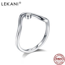 LEKANI-Anillo de Plata de Ley 925 minimalista para mujer, sortija de compromiso romántica, Irregular, transparente, CZ, joyería de plata 2024 - compra barato