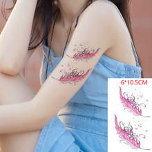 Waterproof Temporary Tattoo Sticker Pink feather cute flower Body Art Flash Tattoo Fake Tattoo for Women Men 2024 - buy cheap