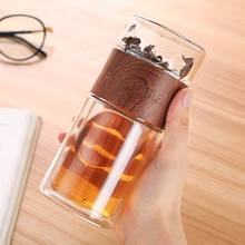 200ml Glass Water Bottle Portable Double Wall Glass Bottle With Infuser Office Tea Coffee Mugs Travel Outdoor Drinking Glasses 2024 - buy cheap