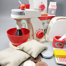 Wooden Pretend Play Sets Simulation Toasters Bread Maker Coffee Machine Blender Baking Kit Game Mixer Kitchen Role Toy Wood 2024 - buy cheap