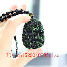 Natural Black Green Jade Chinese Dragon Pendant Beads Necklace Charm Jewelry Fashion Accessories Carved Amulet Gifts for Men Her 2024 - buy cheap