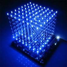 3D светильник в квадрате DIY Kit 8x8x8 3 мм светодиодный куб Blue Ray светодиодный 2024 - купить недорого
