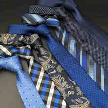 Аксессуары синий галстук-бабочка модные галстуки для мужчин Экстра длинный 63 "бизнес 2024 - купить недорого