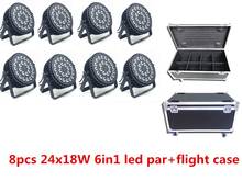 Lámpara de nivel profesional para dj, foco Par LED con caja de lámpara f de 24x18W, RGBWA, UV, 6 en 1, dmx, 8 unidades 2024 - compra barato