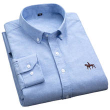 S-6XL Plus size New  OXFORD FABRIC 100% COTTON excellent comfortable slim fit button collar business men casual shirts tops 2024 - купить недорого