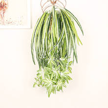 65cm flores artificiais plantas parede pendurado chlorophytum vaso verde plantas pvc simulação falsa flor decoração da sala de estar 2024 - compre barato
