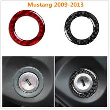 Para ford mustang 2009-2013 estilo do carro interior do motor de fibra de carbono start stop ignição capa guarnição chaveiro carro adesivo decalques 2024 - compre barato