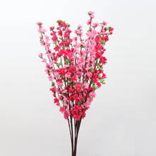Flor falsa flor de pêssego flor de ameixa rosa ramo casamento flor de seda casa primavera férias flor decoração 65cm planta 2024 - compre barato