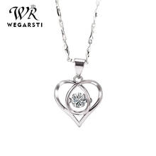 Wgarsti-collar con colgante de corazón de amor de plata de ley 925, Gargantilla con estilo, joyería de plata 925 con cadena 2024 - compra barato