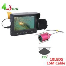 Câmera de pesca subaquática com monitor de 4.3 polegadas, câmera com visão noturna de led 195 tvl, 15m, para pesca, 10 peças 2024 - compre barato