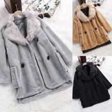 Faux Fur Coat Women Autumn Winter Fluffy 2019 Plush Coat Fashion Solid Long Sleeve Lapel Loose Coat Warm Soft Fleece  Outwear 2024 - buy cheap