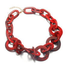 Collar de cadena de Metal colorido y llamativo para mujer, cadena con diseño geométrico llamativo, estilo Punk, accesorios de fiesta 2024 - compra barato