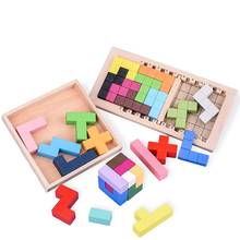 Quebra-cabeças 3d tetris montessori, brinquedo para crianças, educação inicial, tangram, brinquedos para presente 2024 - compre barato
