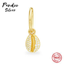 Fashion Charm Sterling Silver Original 1:1 Copy,Single Yellow Silver Mini Seashell Earrings Luxury  Jewelry Gift For Female 2024 - buy cheap