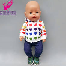 Conjunto de roupas de boneca e jaqueta, calças de 43cm, 18 tamanhos, boneca de menina, casaco, brinquedos infantis 2024 - compre barato
