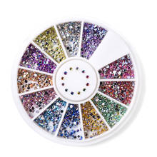 Rolabling círculo 1.5mm cor ab 600 peças 12 cores strass roda arte de unha decoração manicure brilho unhas diamante decorações 2024 - compre barato