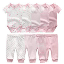 Conjunto de macacão e calça de algodão para bebês, conjunto de roupas unissex para bebês recém-nascidos, 0-12m 2021 2024 - compre barato